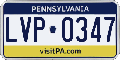 PA license plate LVP0347