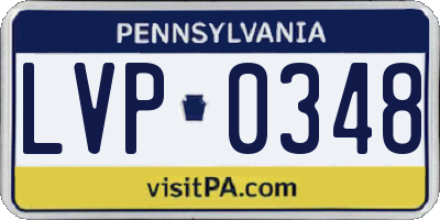 PA license plate LVP0348