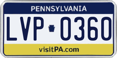 PA license plate LVP0360