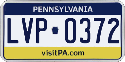 PA license plate LVP0372