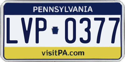 PA license plate LVP0377