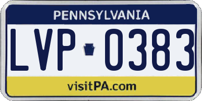 PA license plate LVP0383