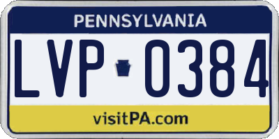 PA license plate LVP0384