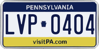 PA license plate LVP0404