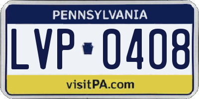 PA license plate LVP0408