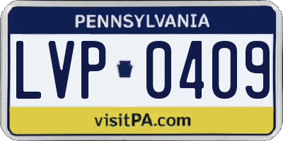 PA license plate LVP0409