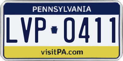 PA license plate LVP0411