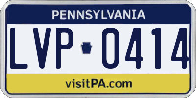 PA license plate LVP0414