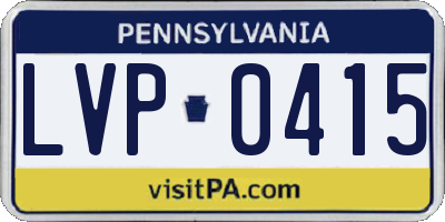 PA license plate LVP0415