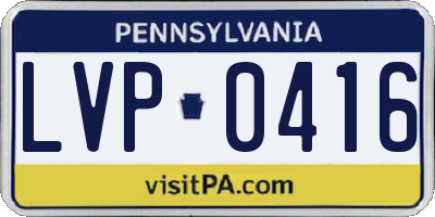 PA license plate LVP0416