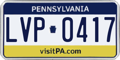 PA license plate LVP0417