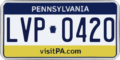 PA license plate LVP0420