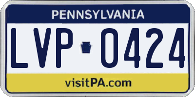 PA license plate LVP0424