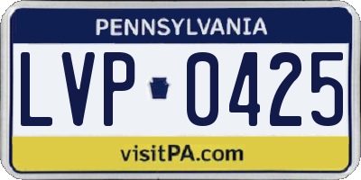 PA license plate LVP0425