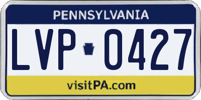 PA license plate LVP0427