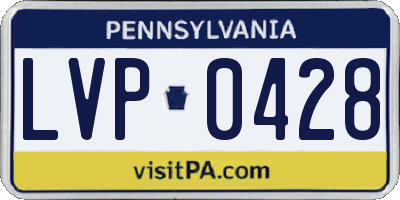 PA license plate LVP0428