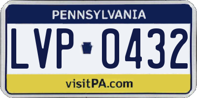 PA license plate LVP0432
