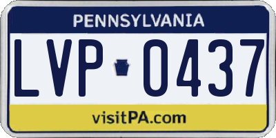 PA license plate LVP0437