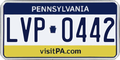 PA license plate LVP0442