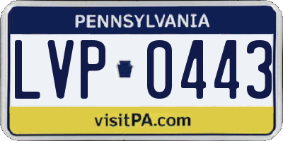 PA license plate LVP0443