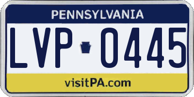 PA license plate LVP0445