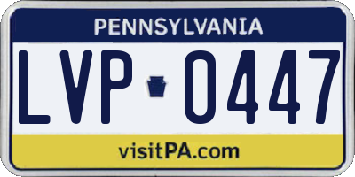 PA license plate LVP0447