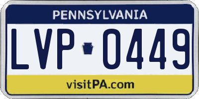PA license plate LVP0449