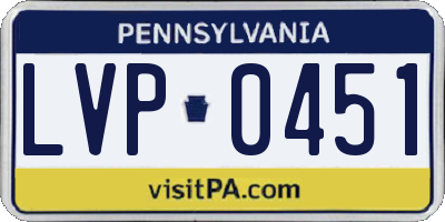 PA license plate LVP0451