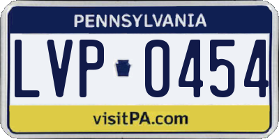 PA license plate LVP0454