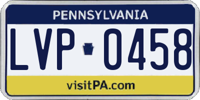 PA license plate LVP0458
