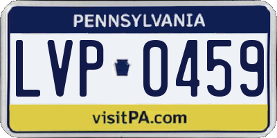 PA license plate LVP0459