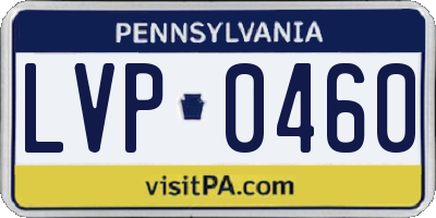 PA license plate LVP0460