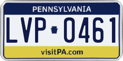 PA license plate LVP0461
