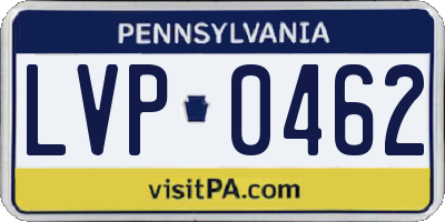 PA license plate LVP0462