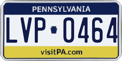 PA license plate LVP0464