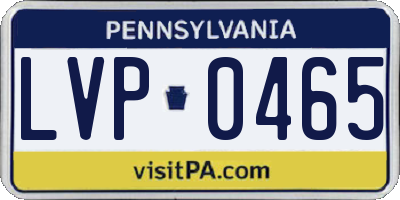 PA license plate LVP0465