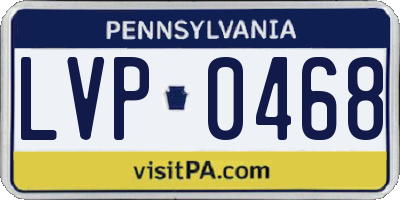 PA license plate LVP0468