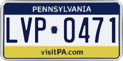PA license plate LVP0471