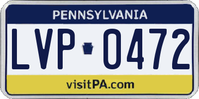 PA license plate LVP0472