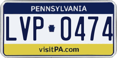 PA license plate LVP0474