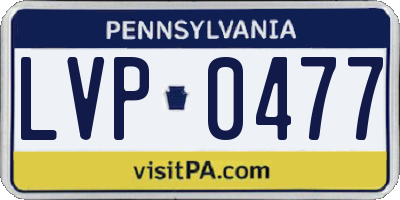 PA license plate LVP0477