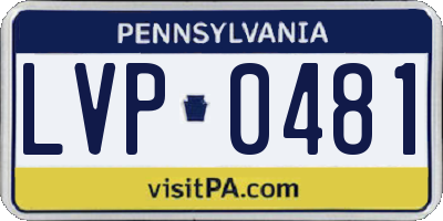 PA license plate LVP0481