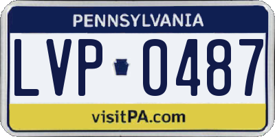 PA license plate LVP0487