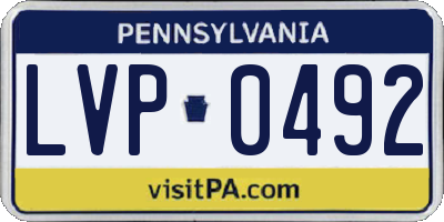 PA license plate LVP0492