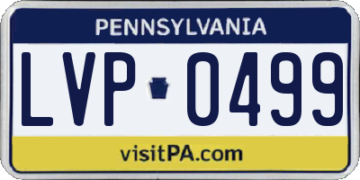 PA license plate LVP0499