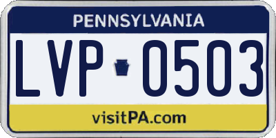 PA license plate LVP0503