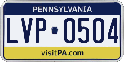 PA license plate LVP0504