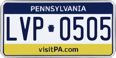 PA license plate LVP0505