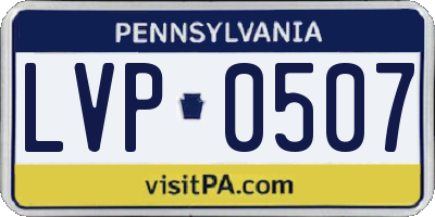 PA license plate LVP0507
