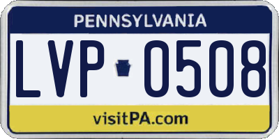 PA license plate LVP0508